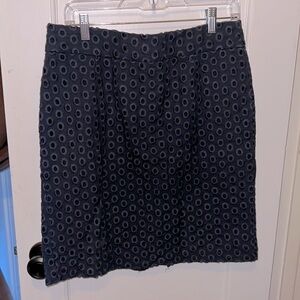 J Crew Open Polka Dot Knee Length Skirt